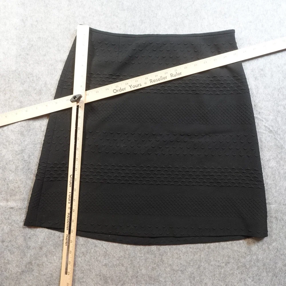 Hugo Skirt Womens 6 Black Mini Pencil‎ Office Workwear Zip Textured